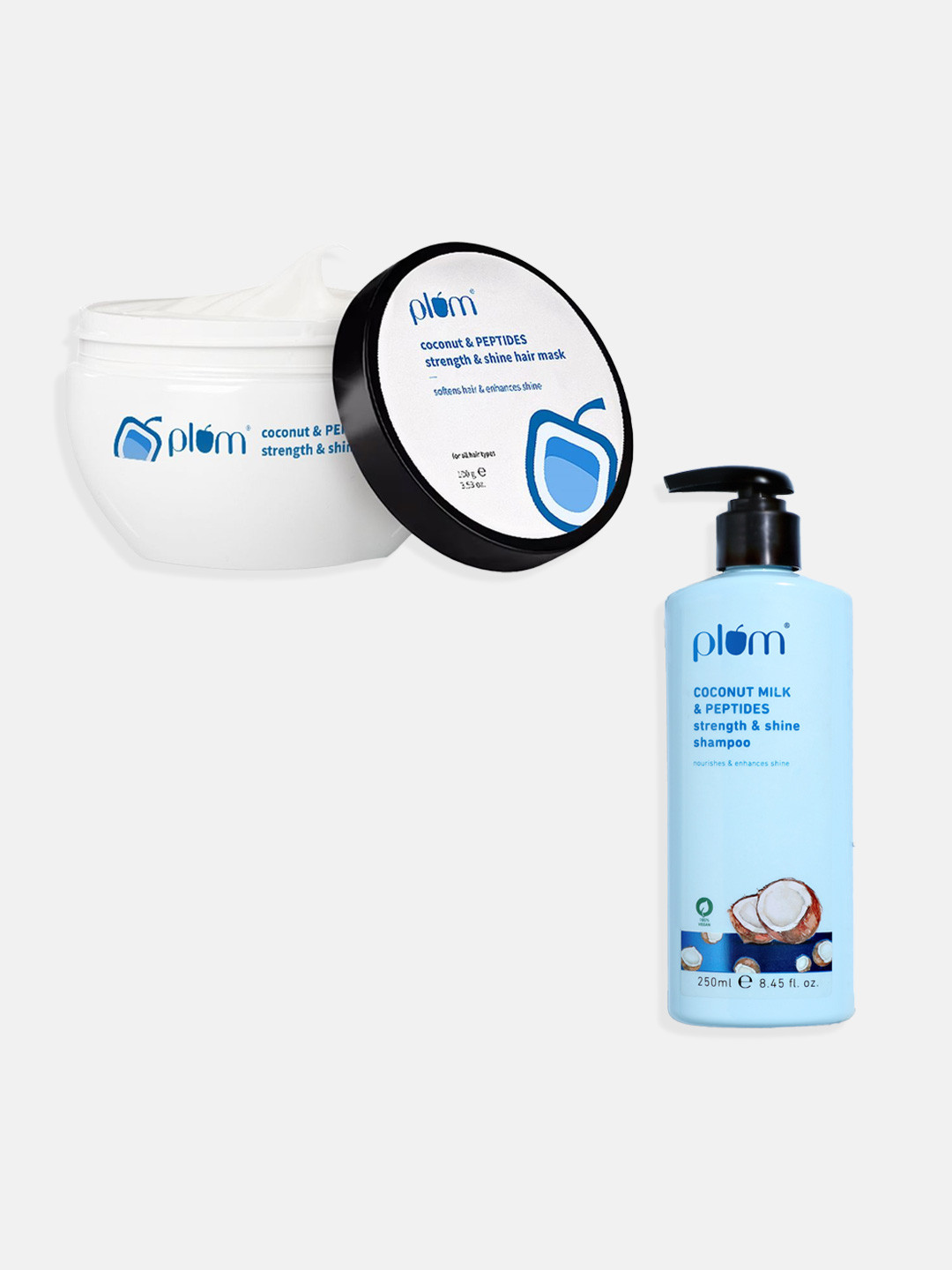Plum Strength & Shine Hair Care Duo - Shampoo 250ml & Hair Mask 100g