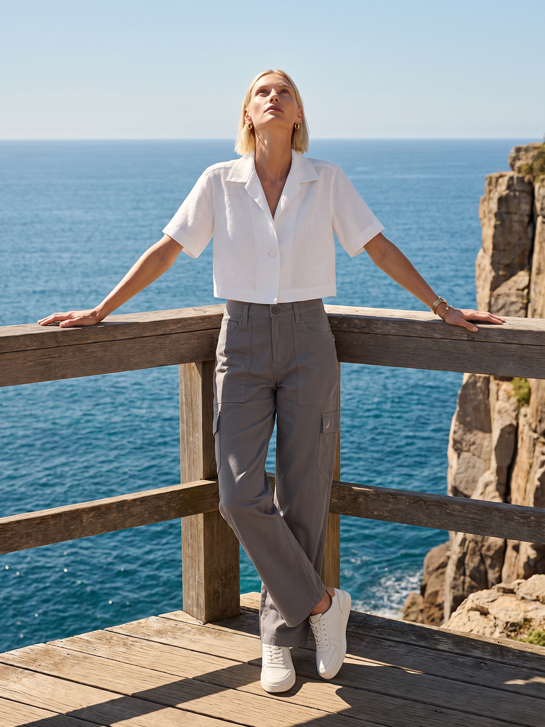 Nautica Women Smart Straight Fit Cargos Trousers