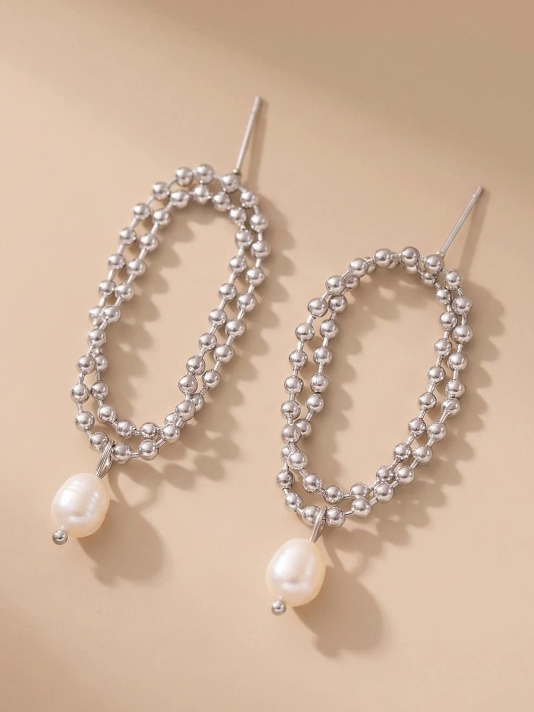 MYKI Gold-Plated Contemporary Stainless Steel Drop Earrings