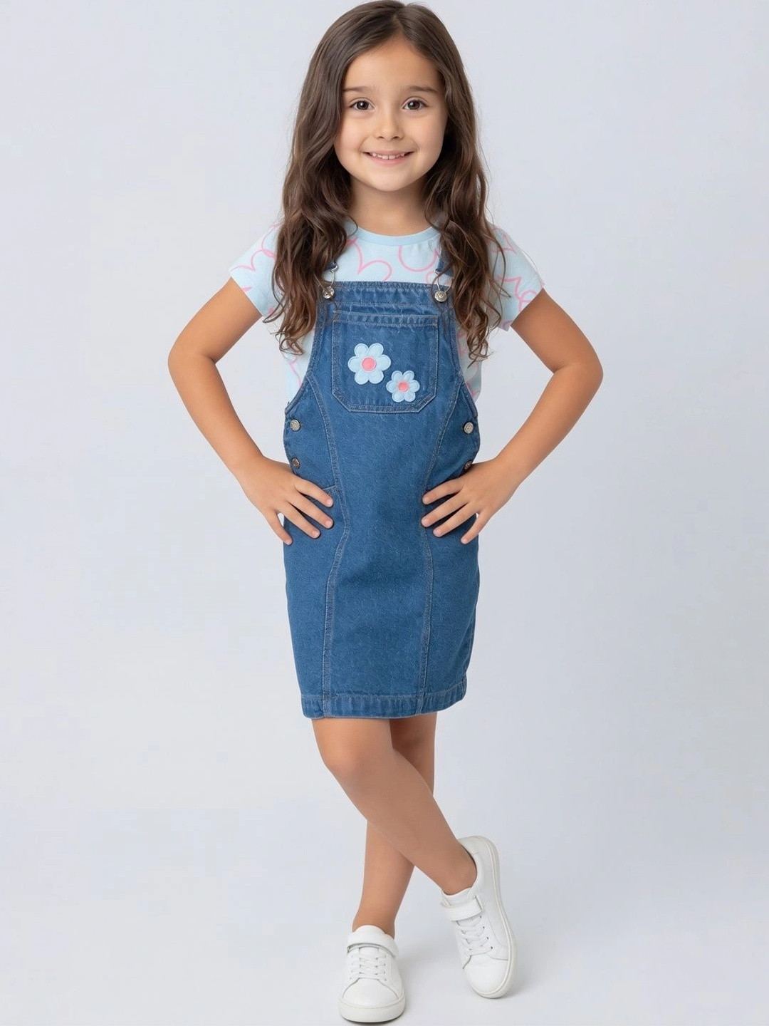 Pantaloons Junior Girls Printed T-shirt with Skirt