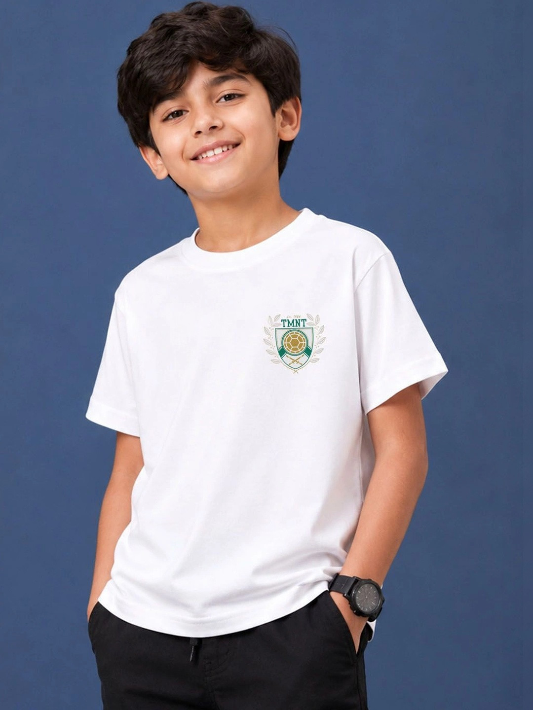 Button Bear Boys Cotton Ninja Turtles Printed Oversized Short Sleeve T-Shirt