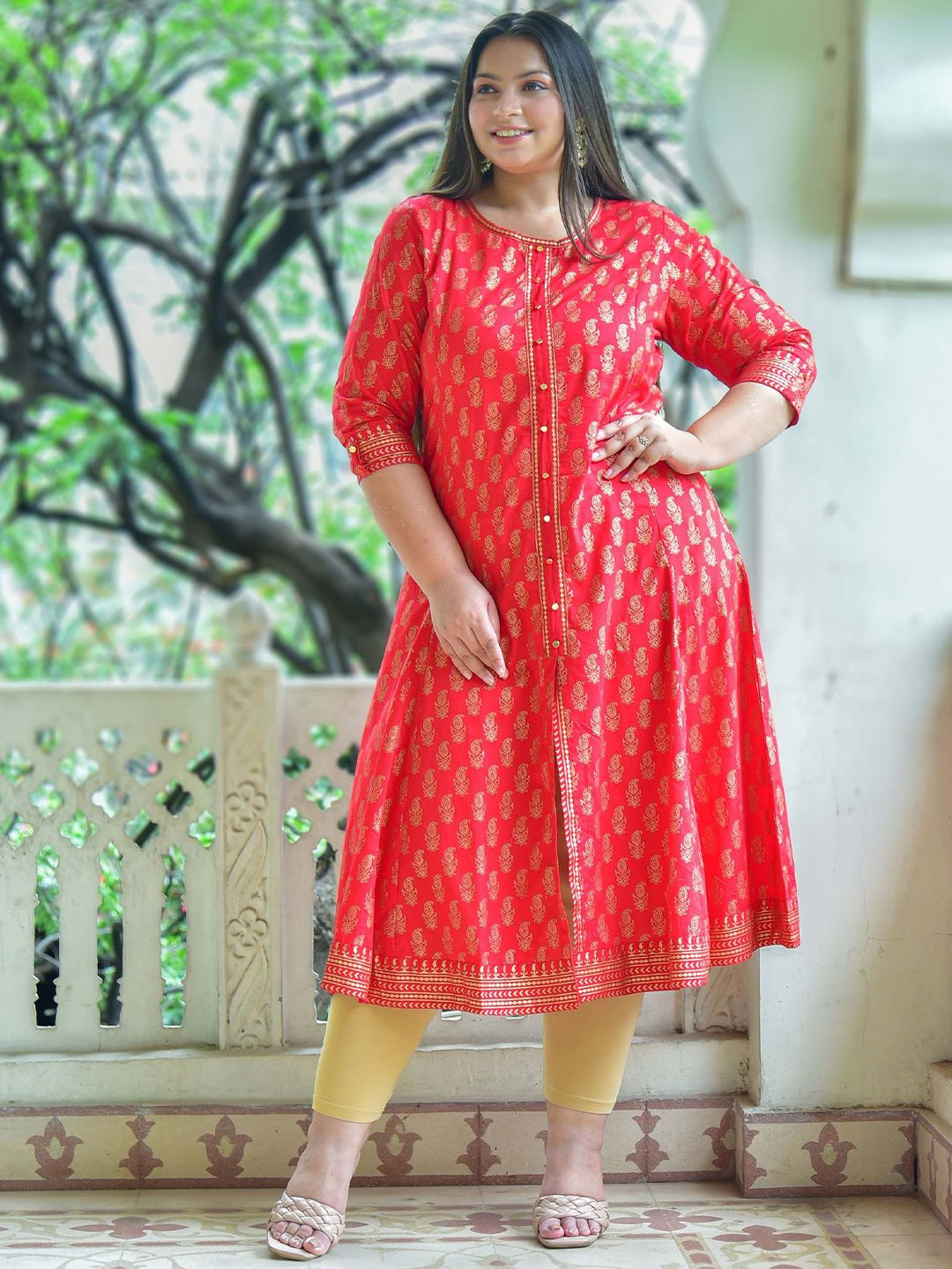 IKRASS Women Geometric Printed Anarkali Kurta