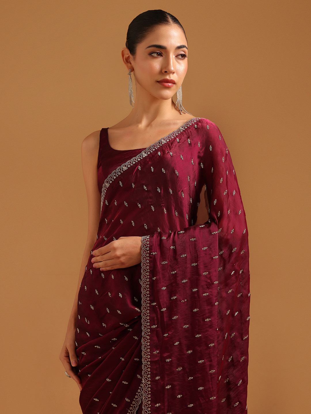 Soch Embellished Beads and Stones Organza Saree