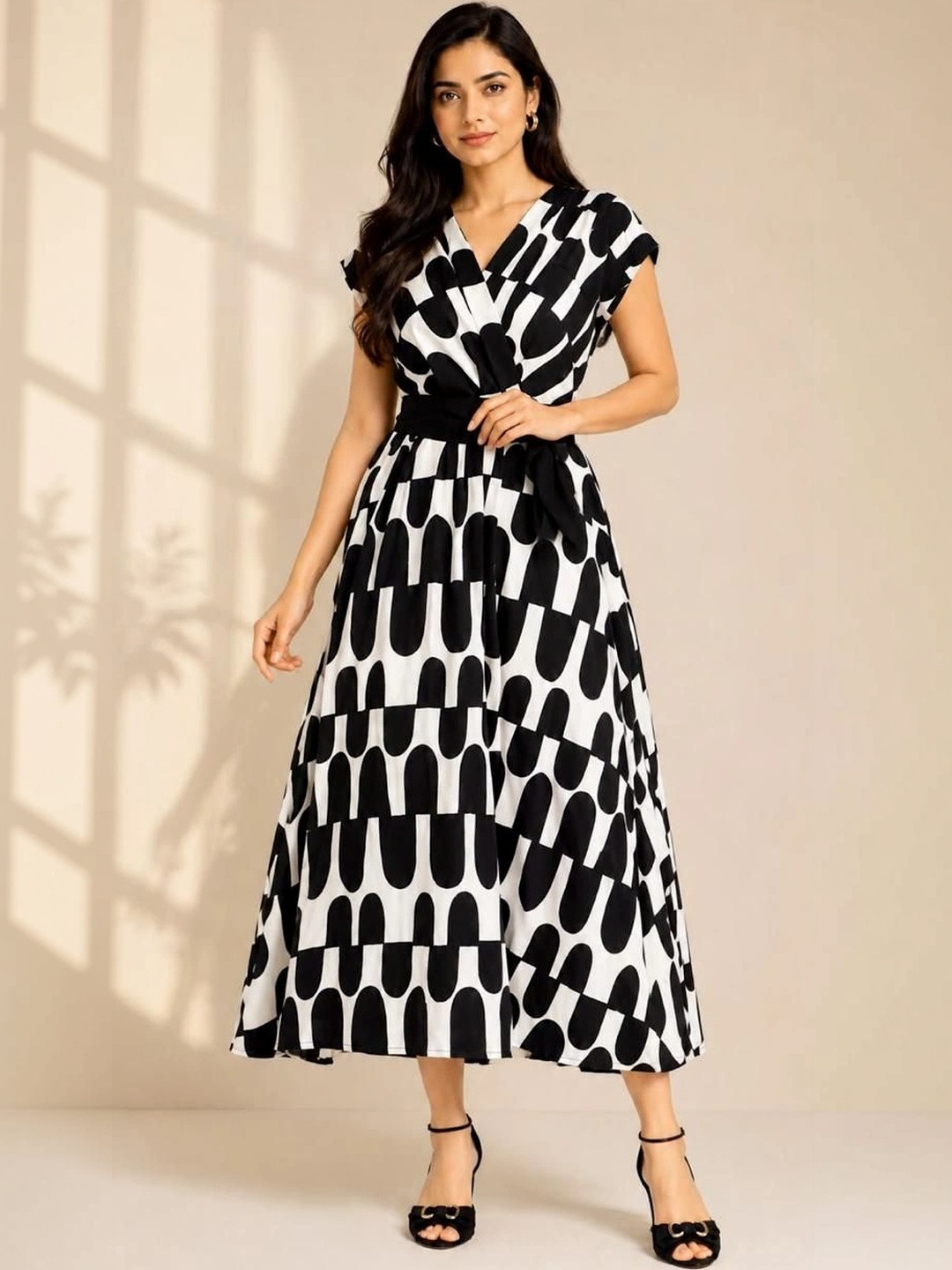 Mitus couture Print Crepe A-Line Midi Dress