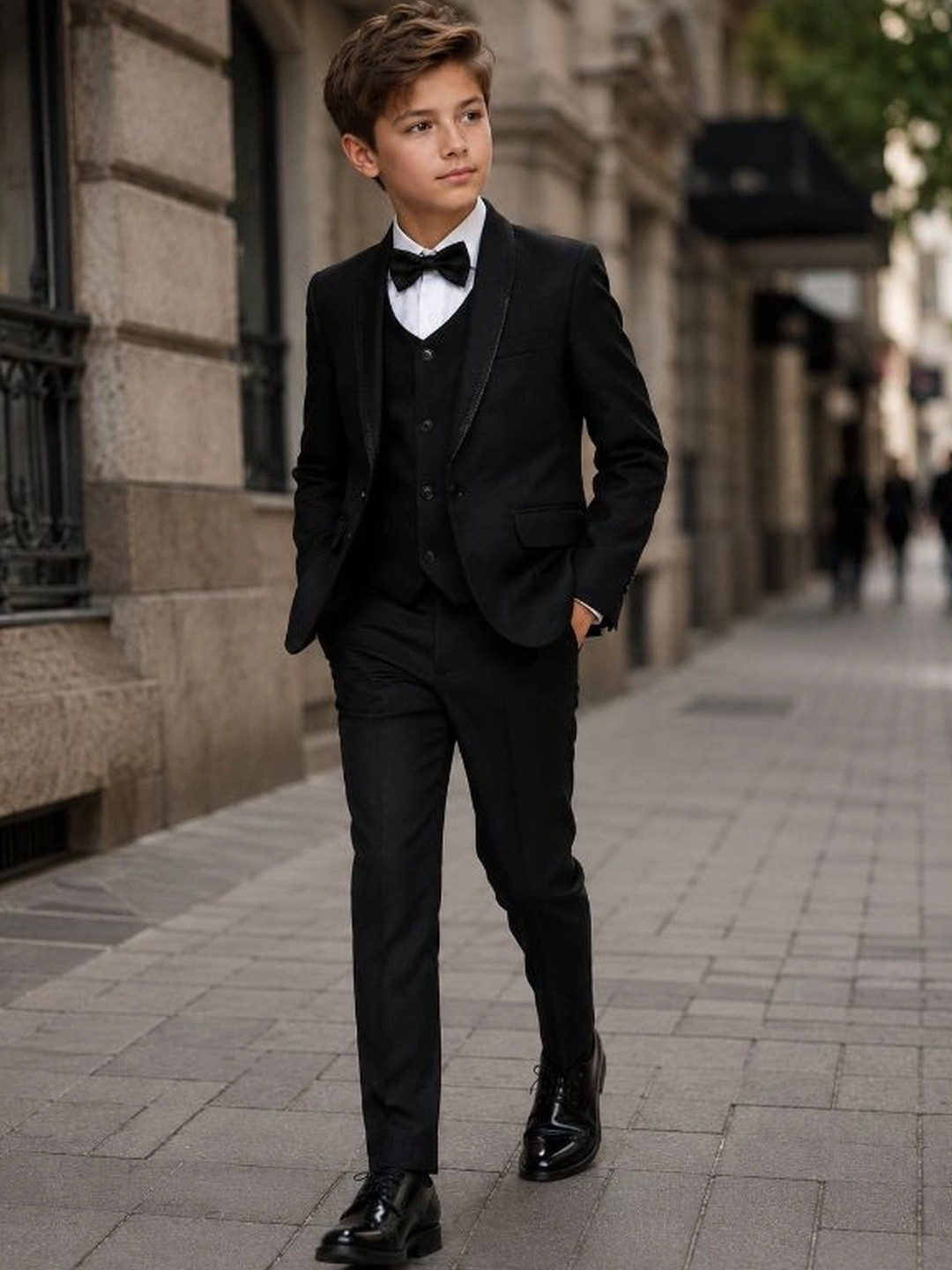 Sparklepop Boys Shawl Collar Single-Breasted Five-Piece Suit