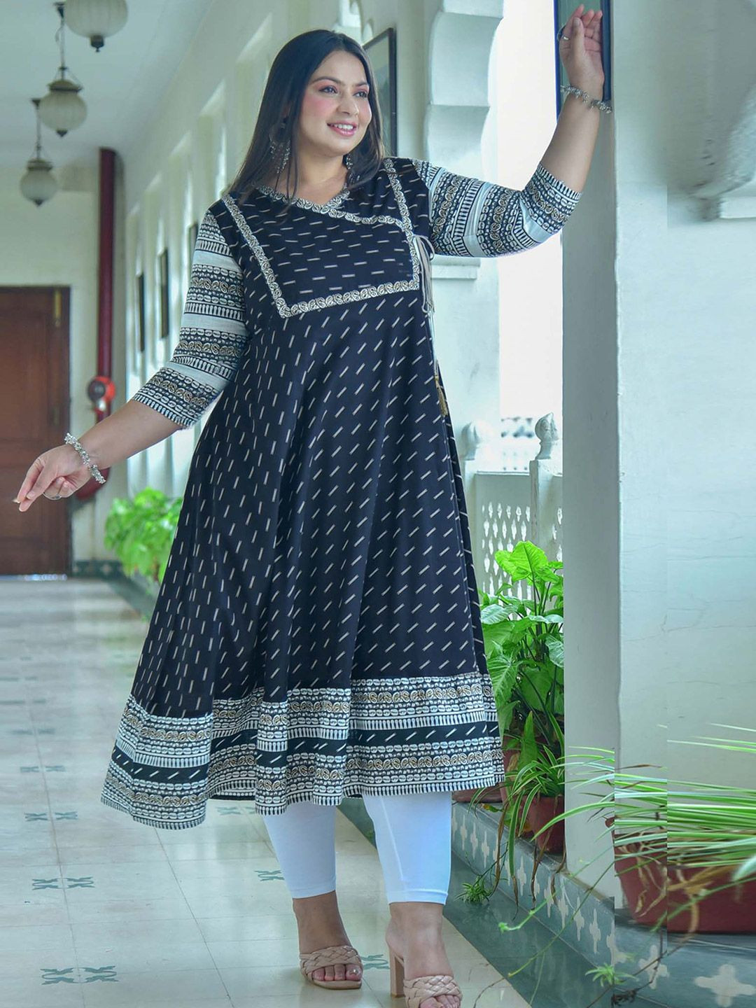 IKRASS Women Plus Size Printed Anarkali Kurta