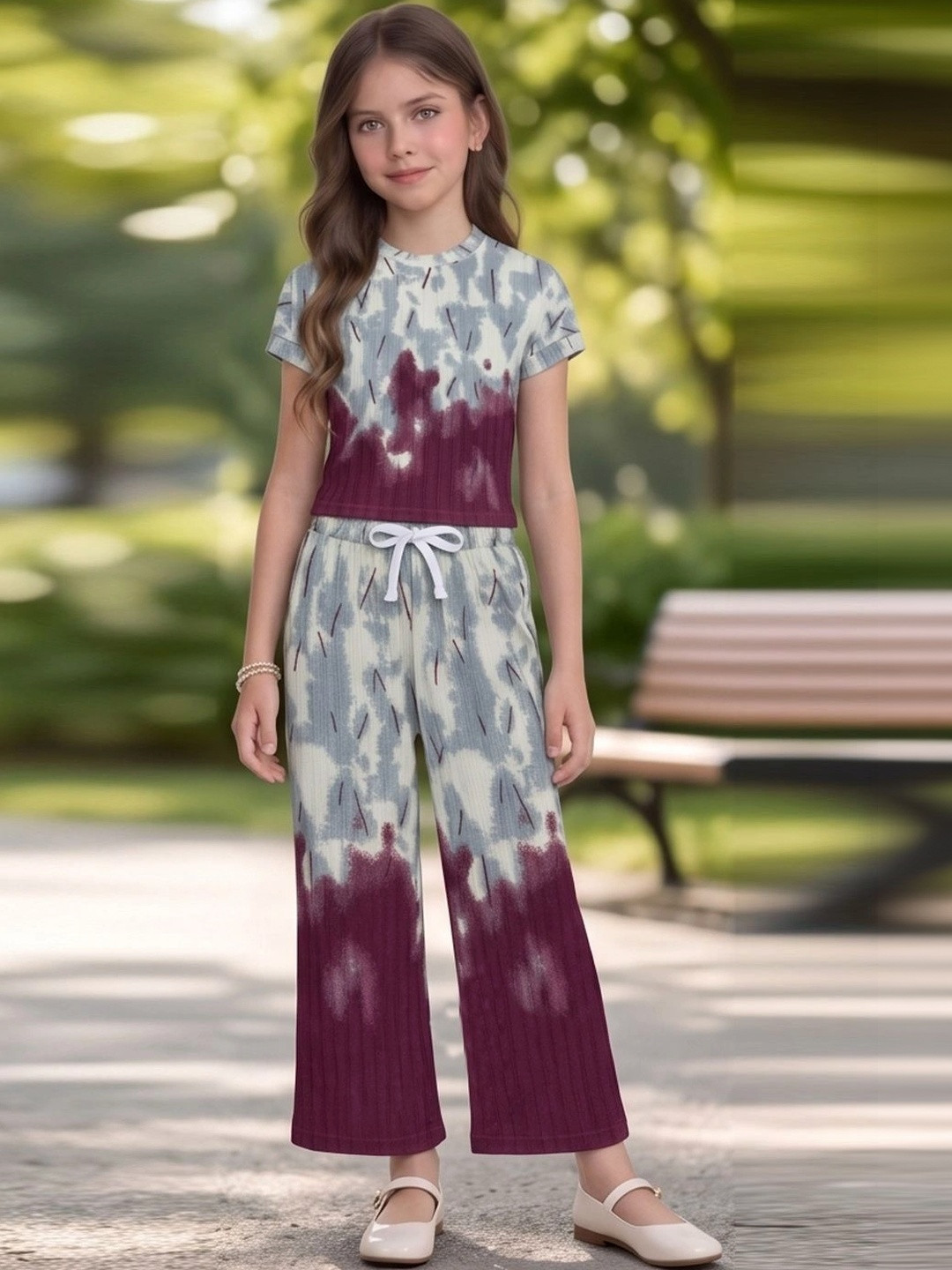 VOGAAN JUNIOR Girls Printed Top with Trousers