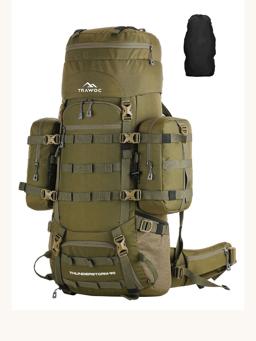 TRAWOC THUNDERSTORM Solid 90L Rucksack With Detachable Daypack