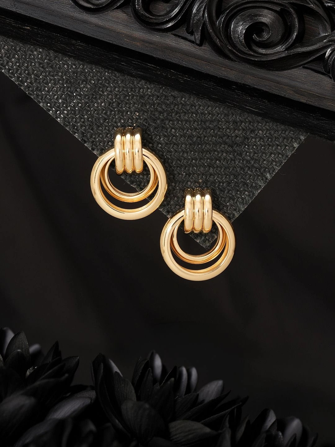 Saraf RS Jewellery 18KT Gold Plated Stainless Steel Classic Drop Earrings