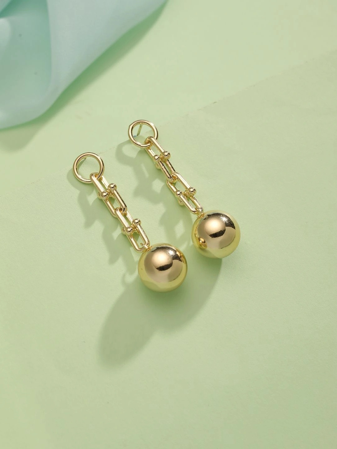 Saraf RS Jewellery 18k Gold Plated Classic Drop Earrings