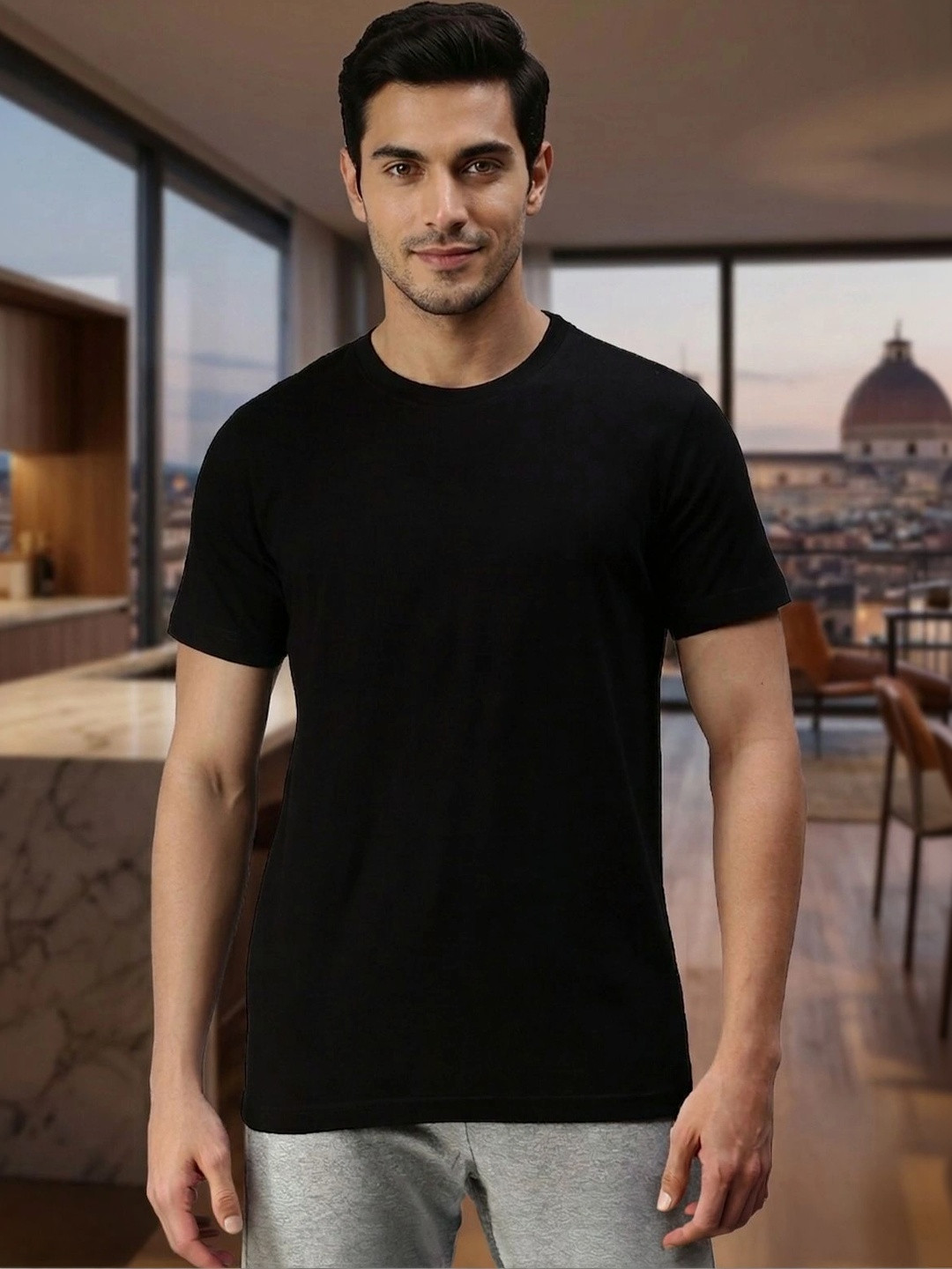 ONN Men Black T-shirt
