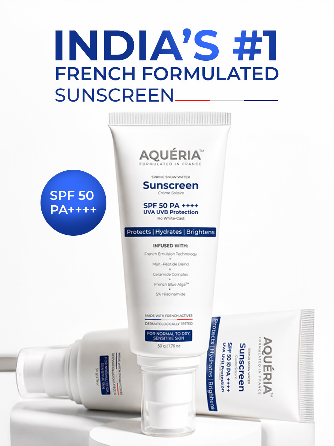 Aqueria Brightening & Moisturizing French Sunscreen-50g