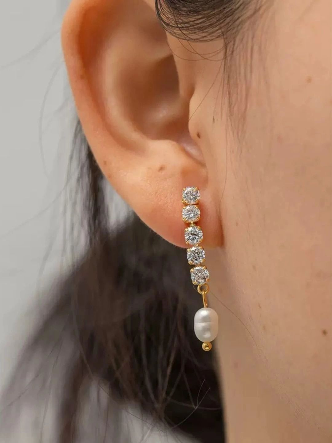 PEACHY LOVE Stainless Steel Anti-Tarnish 18K Gold Plated Earrings