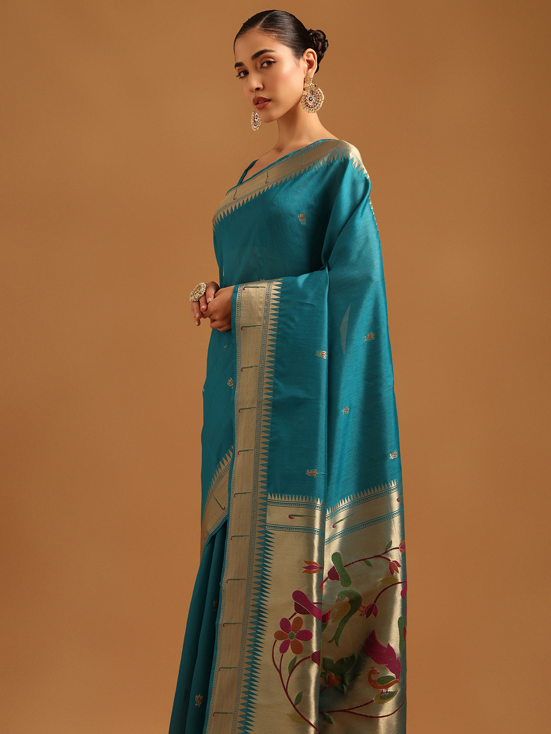 Soch Woven Design Zari Silk Blend Saree