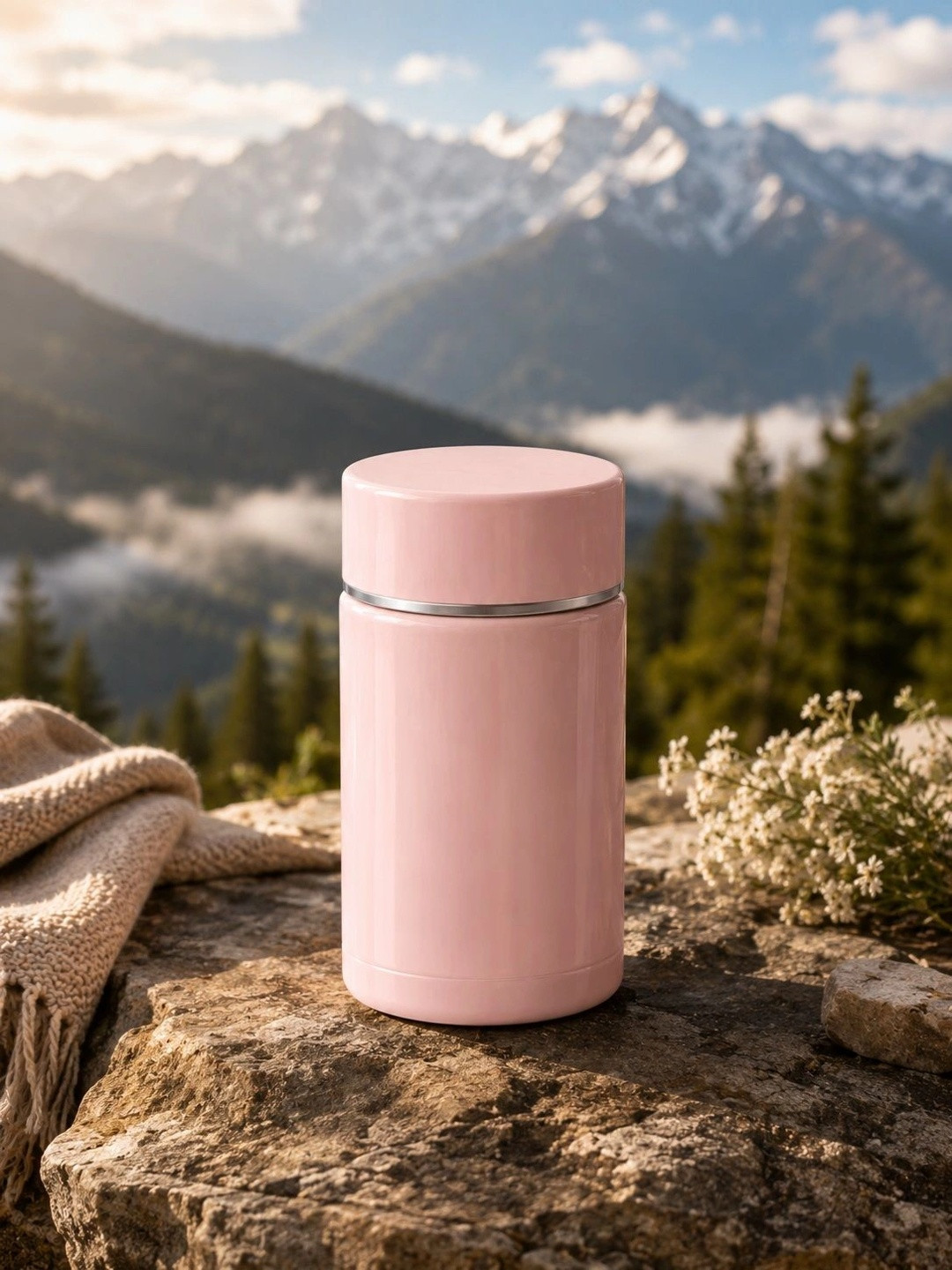 PIXNA Pink Stainless Steel Double Wall Vacuum Insulated Flask 260 ml