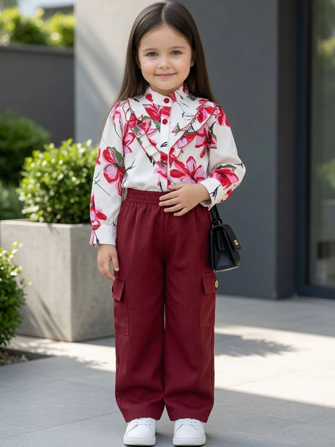 Cutiekins Girls Printed Shirt with Trousers