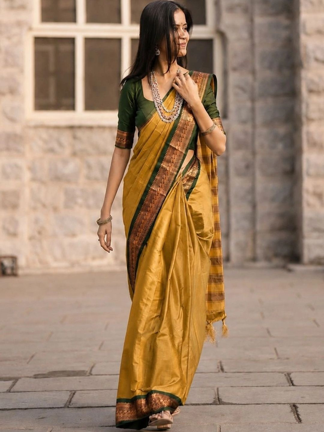 Paramparik Textile Woven Design Zari Silk Blend Banarasi Saree