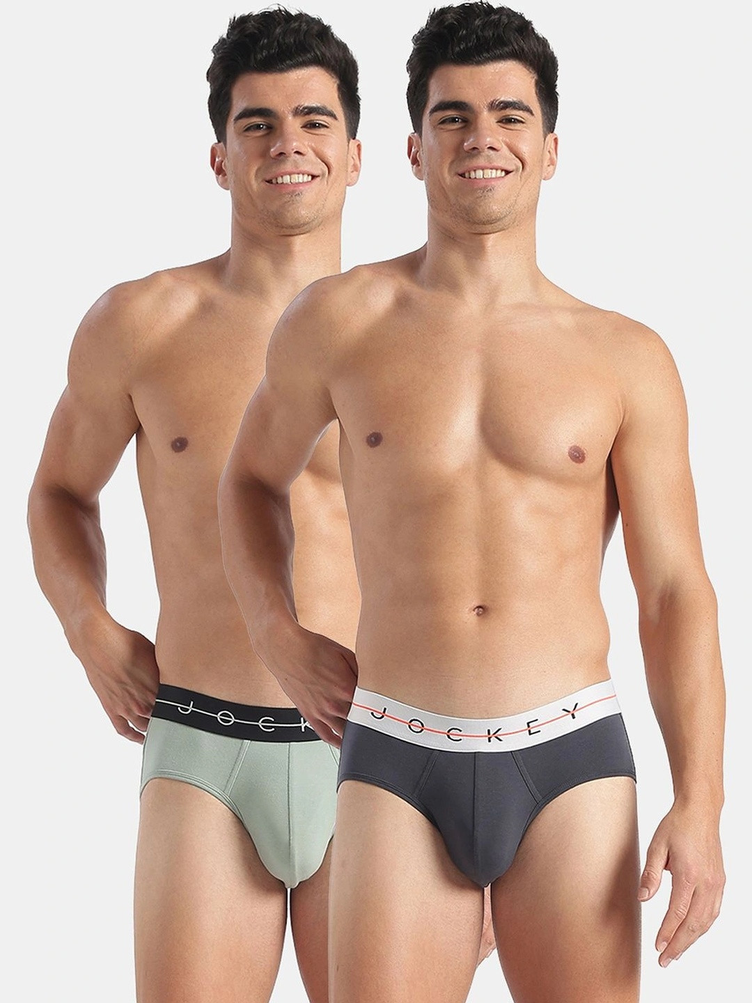 Jockey Pack of 2 Super Combed Cotton Elastane Stretch Solid Brief with Ultrasoft Waistband - NY15