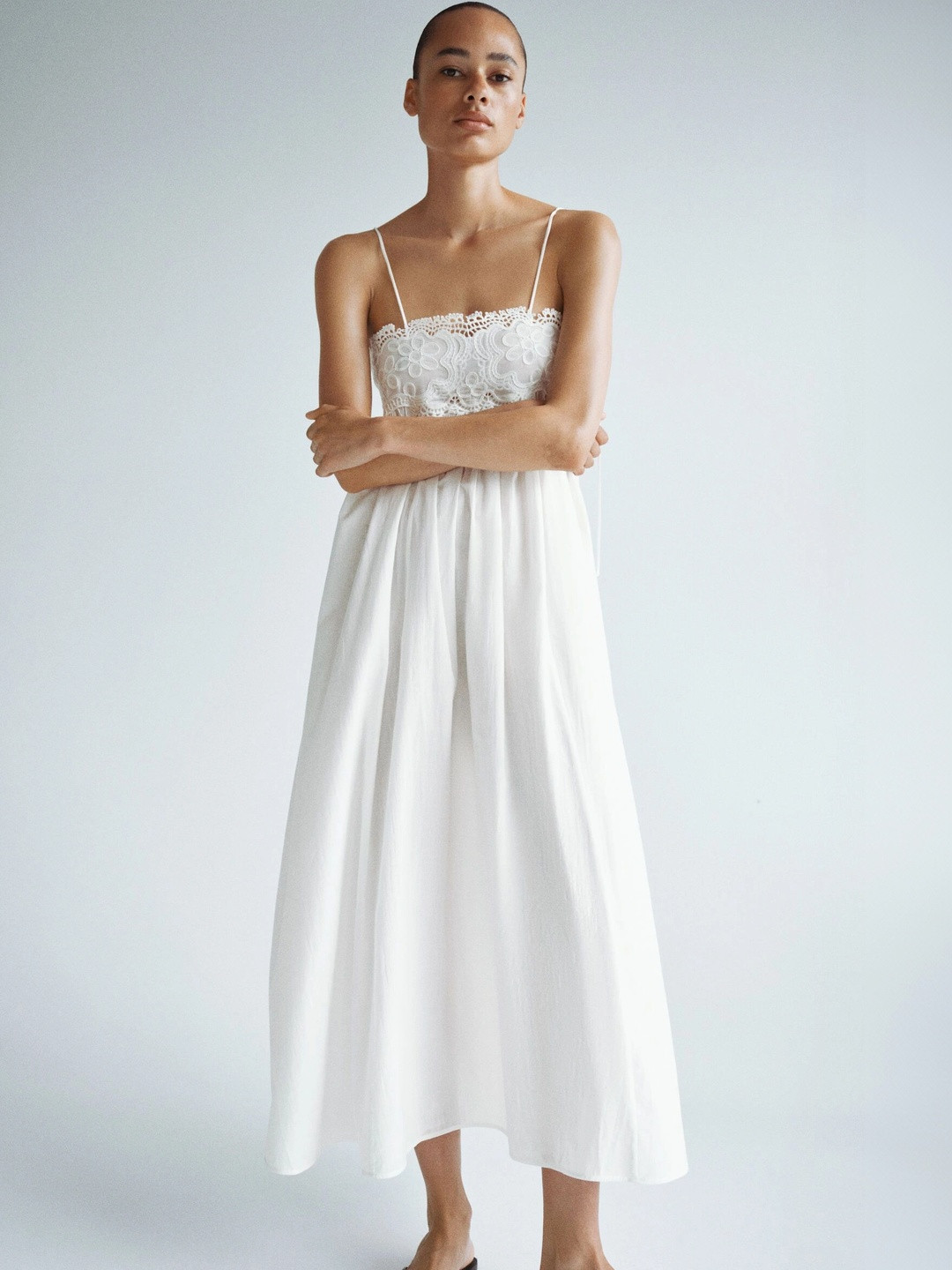 H&M Embroidered Maxi Dress