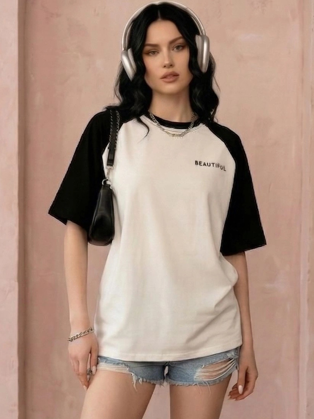 Bounce Back Apparels Women Typography Colourblocked T-shirt