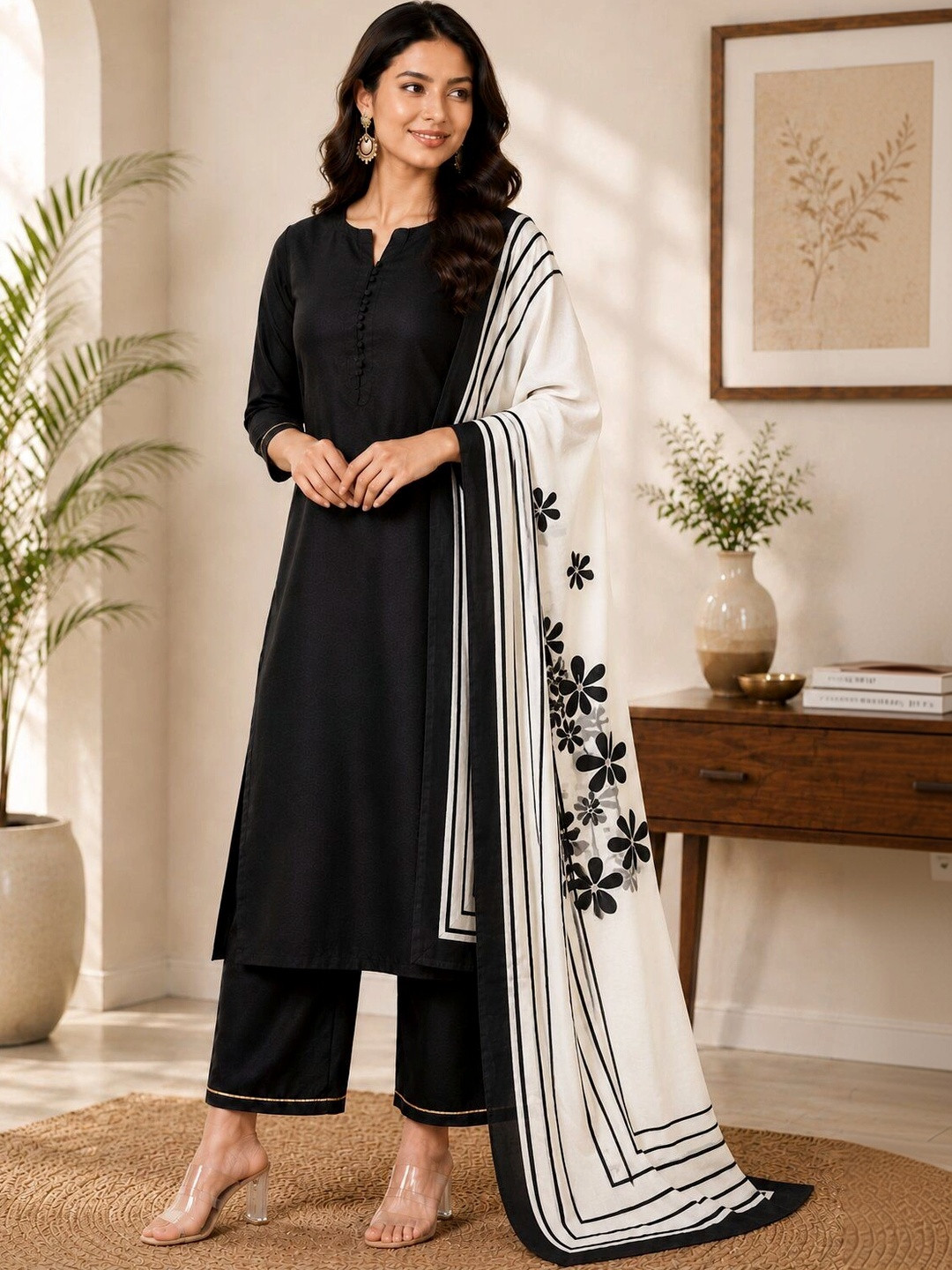 Chhipa Prints Women Regular Kurta with Palazzos & With Dupatta