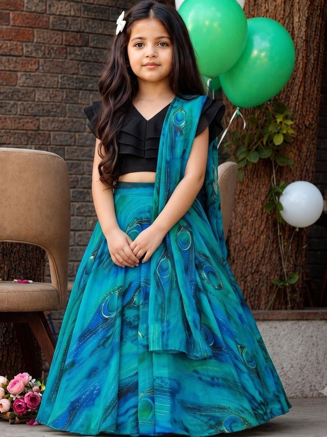 Sangria Girls Ready to Wear Lehenga & Blouse With Dupatta