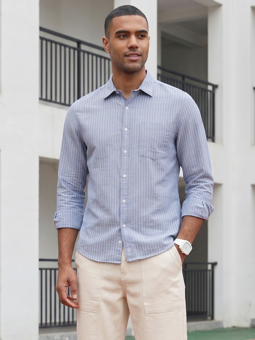 The Roadster Life Co. Striped Casual Shirt