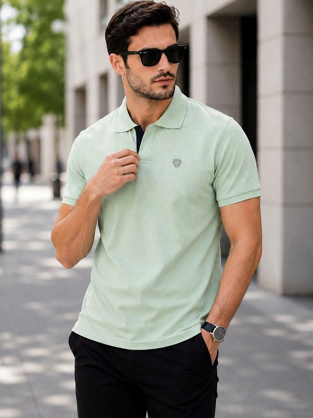 Lux Cozi Polo Collar Cotton T-Shirt