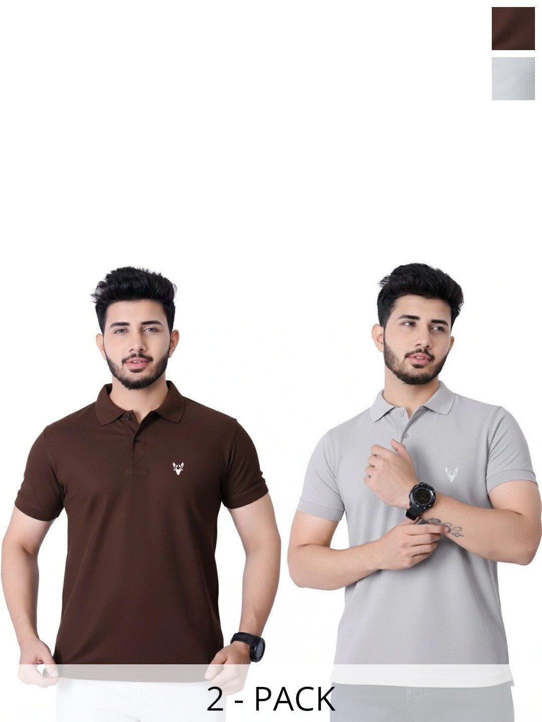 HERE&NOW Men Brand Logo 2 Polo Collar Abzorb T-shirt