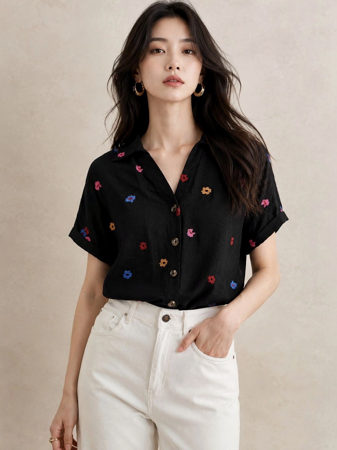 BAESD Women Floral Printed Casual Shirt