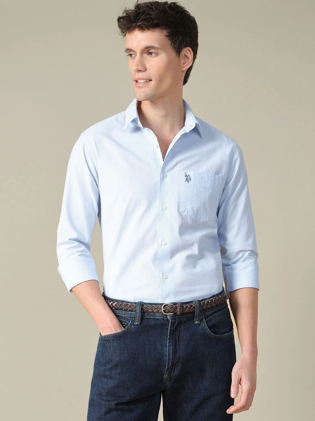 U.S. Polo Assn. Men Tailored Fit Striped Casual Shirt