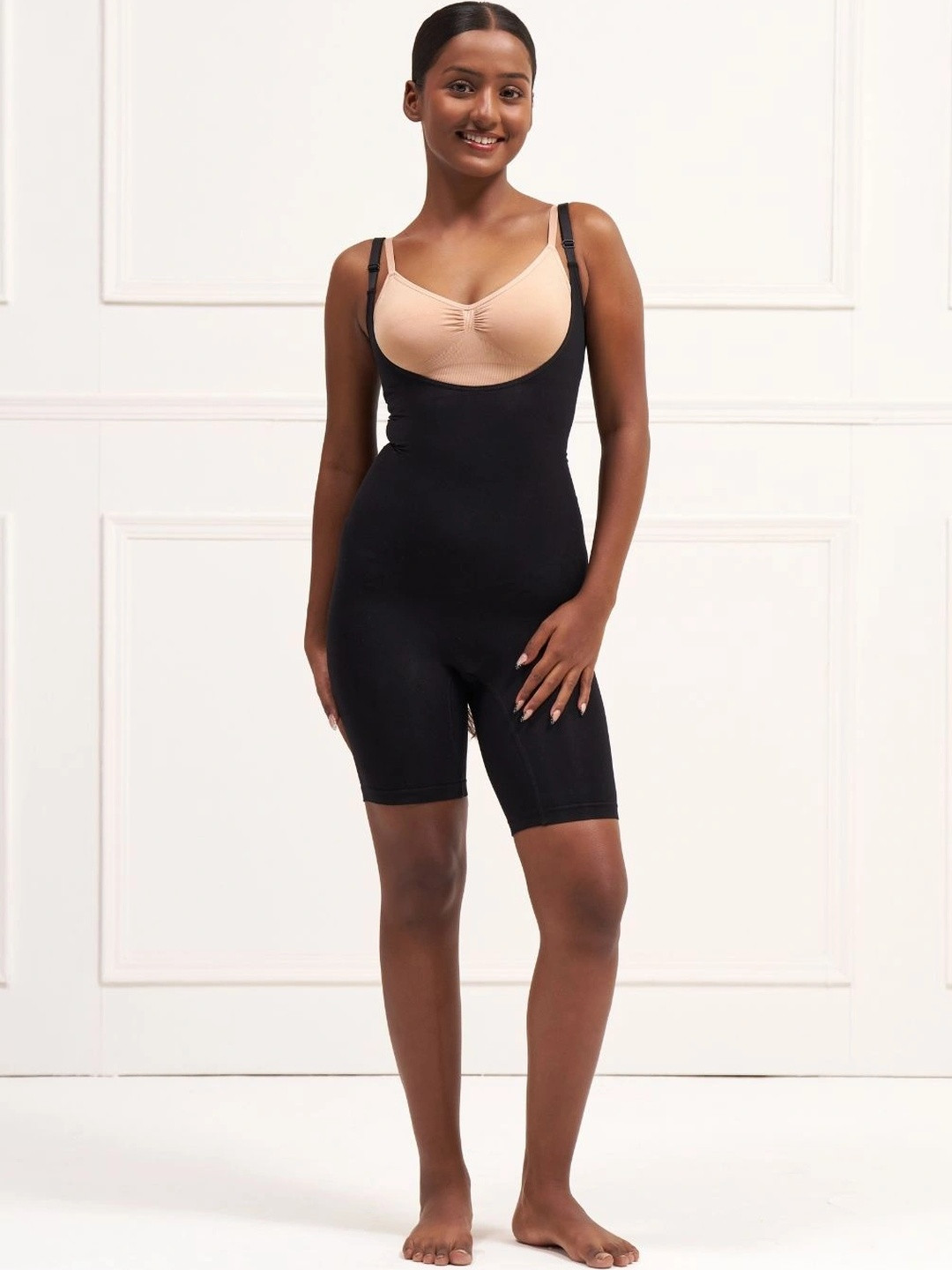 Underneat Women Open Bust Butt Lifting Bodysuit with Tummy Sculpting for Low Necklines