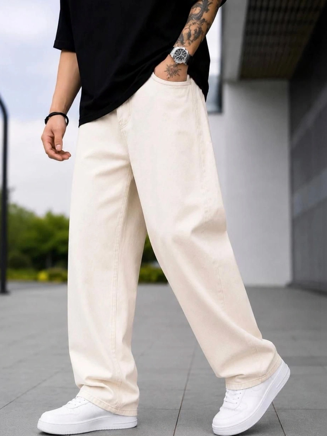 FLAYING Men Relaxed Fit Mid-Rise Light Fade Jeans