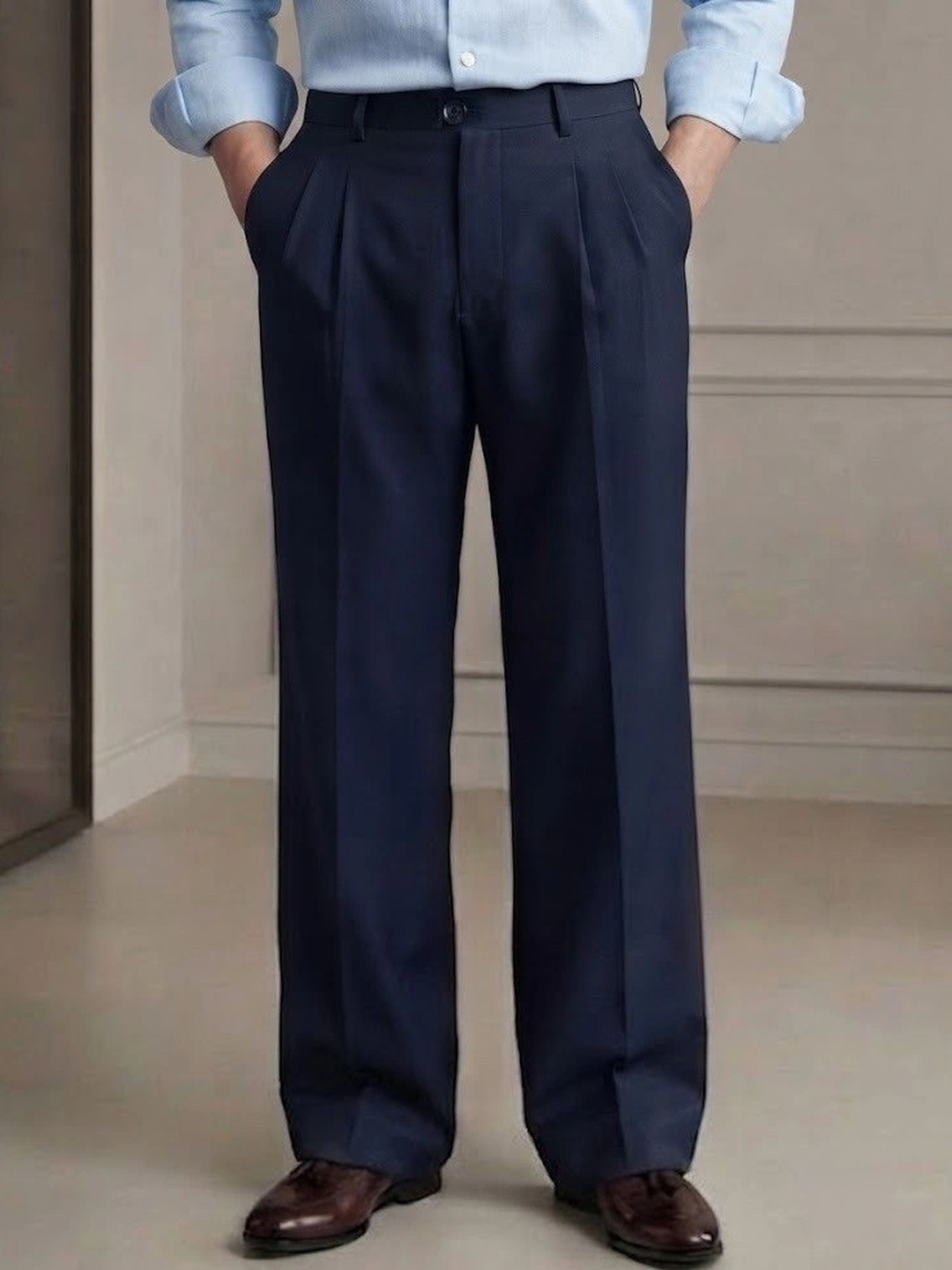 FEBRi Men Easy Wash Pleated Trousers
