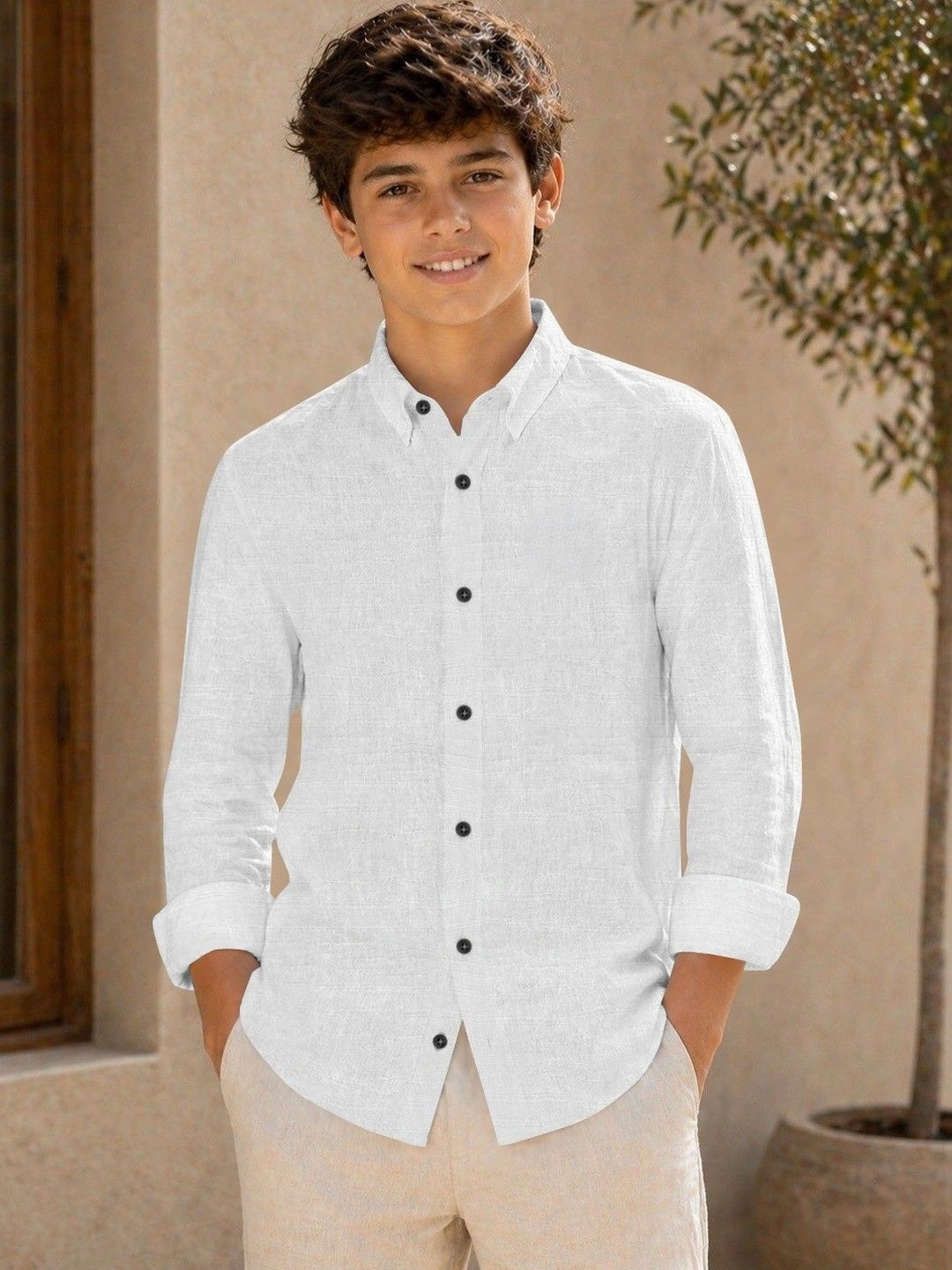 MAMERU Boys Standard Casual Shirt
