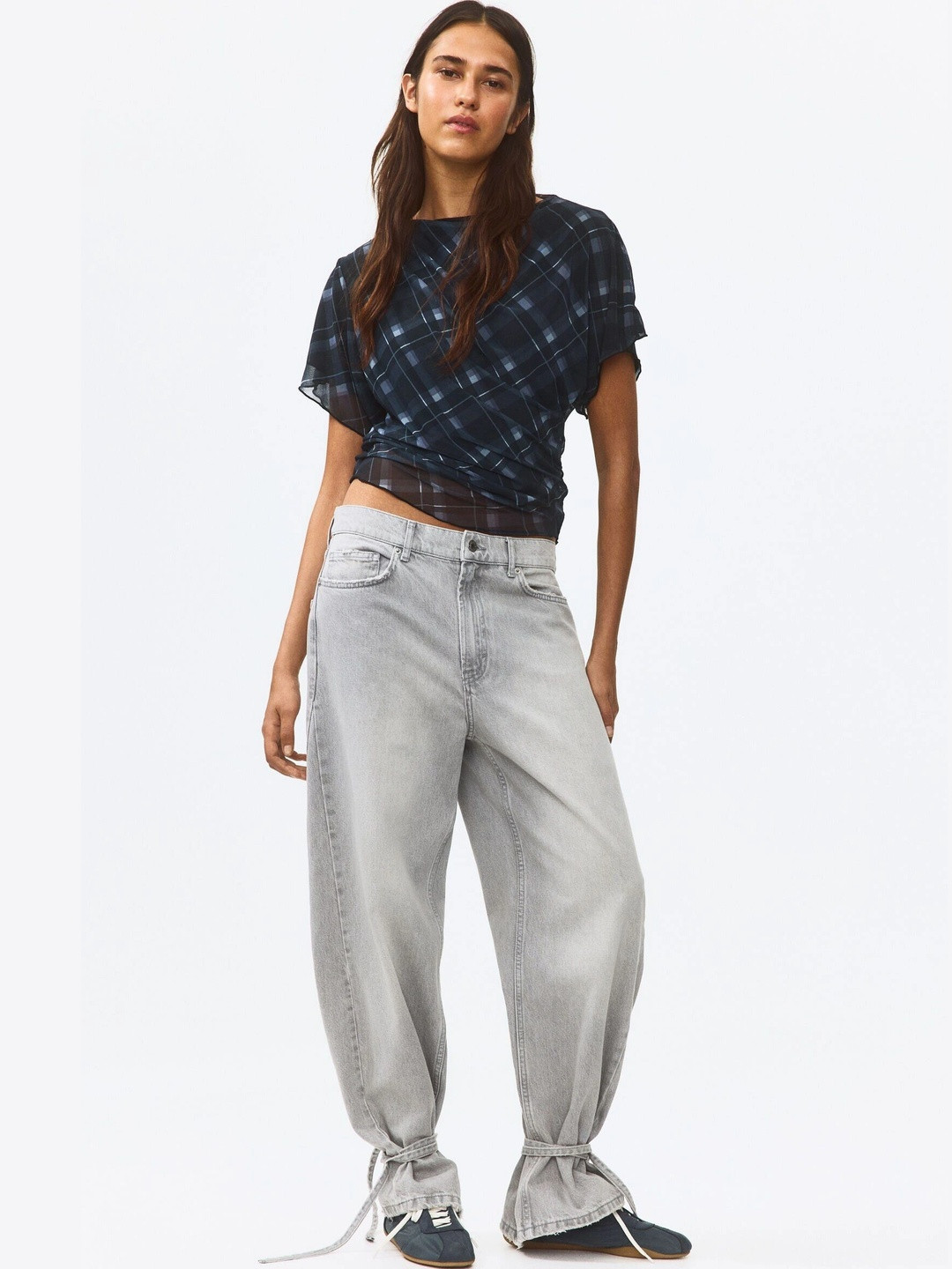 H&M Draped Mesh Top