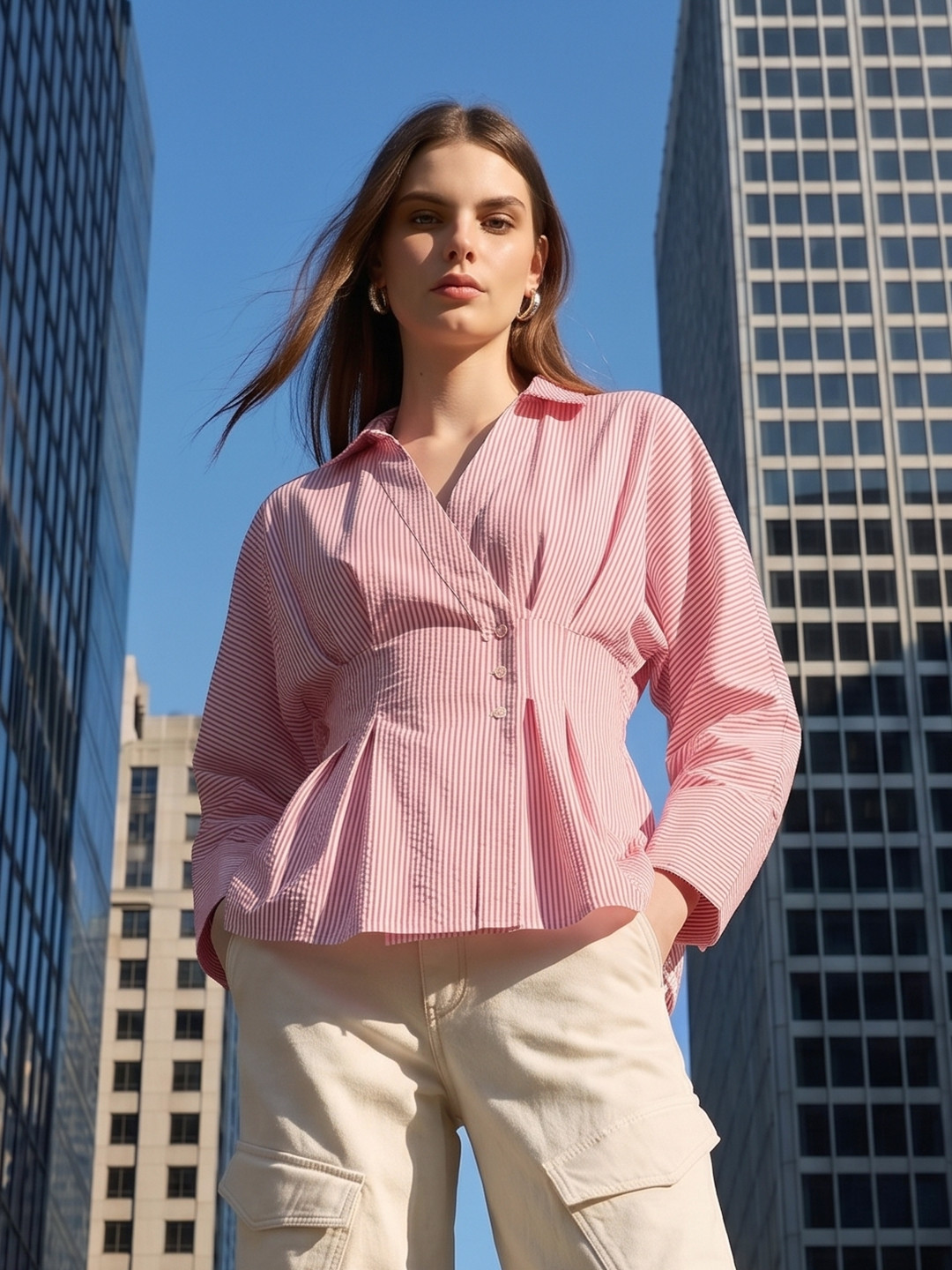 The Roadster Life Co. Striped Shirt Style Top