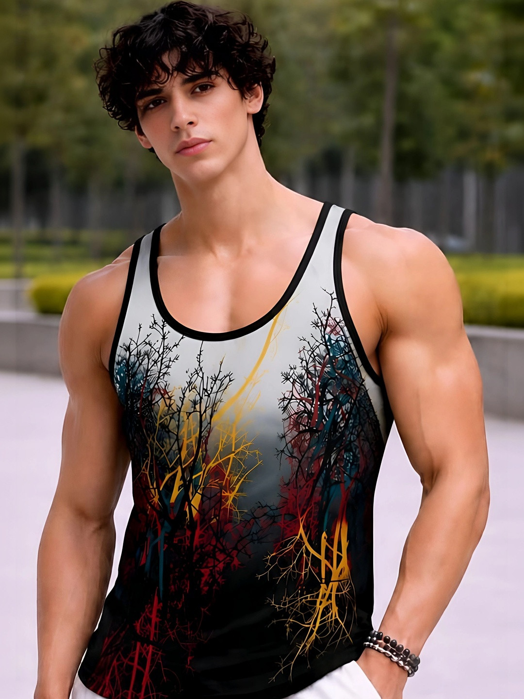 Flirty Soul Printed Gym Vest