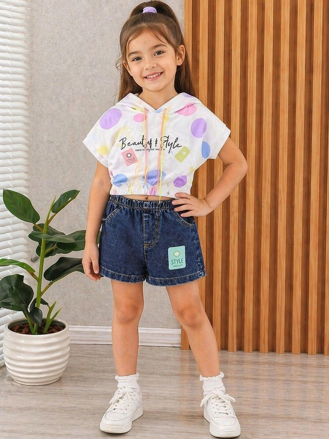 Alvion Girls Printed Top with Shorts