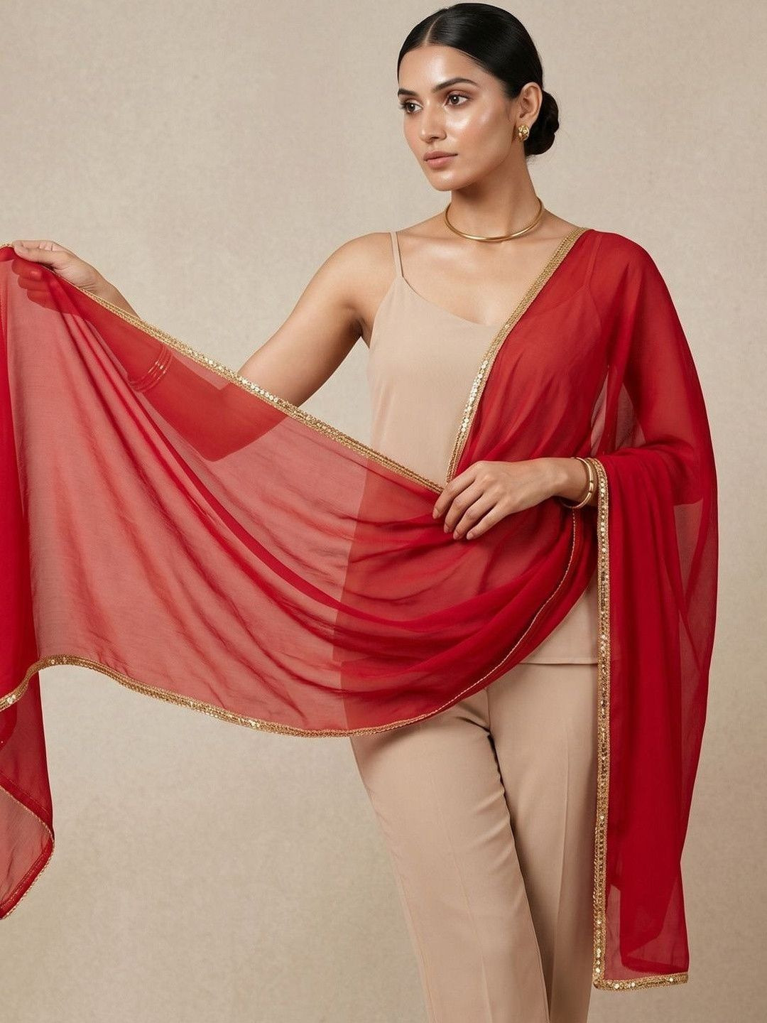 First Resort by Ramola Bachchan Taping Georgette Dupatta