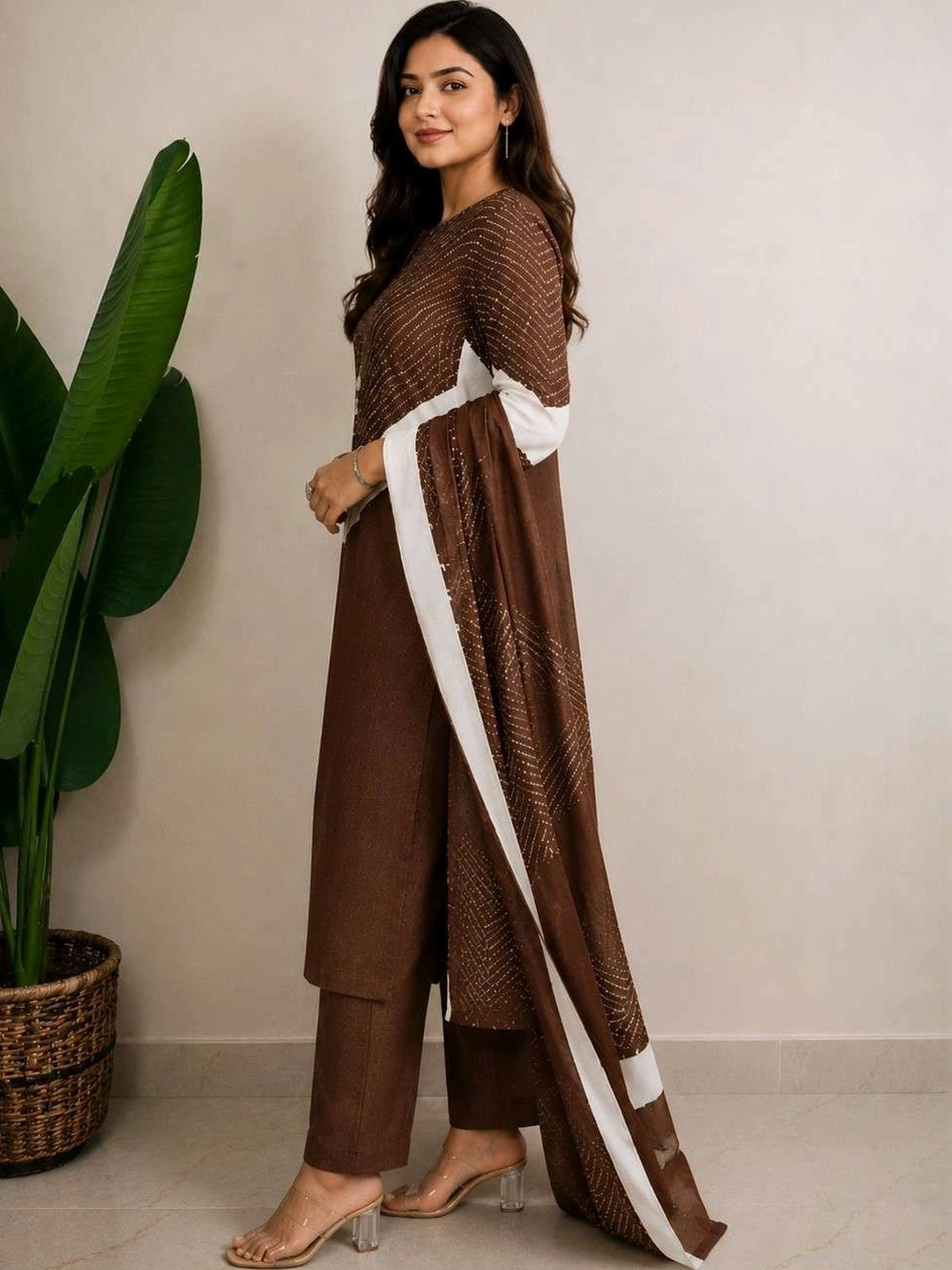 KALINI Women Printed Regular Pure Cotton Kurta with Trousers & With Dupatta