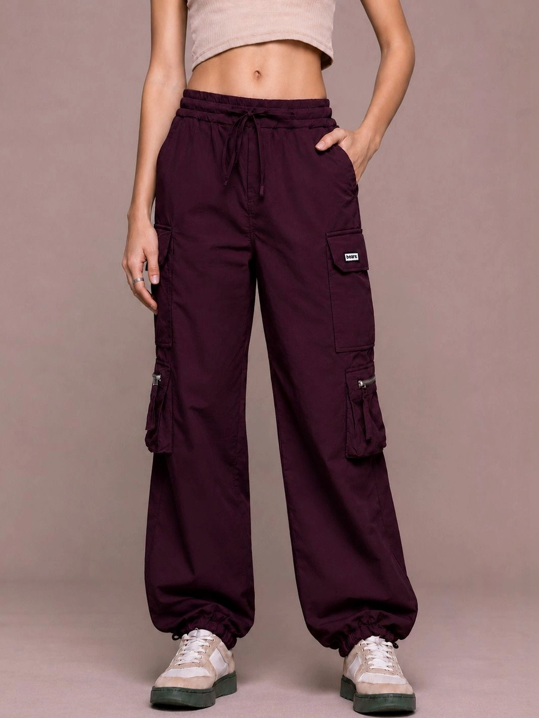 ORIEX THE ORIGINAL FASHION Women Relaxed Straight Leg Loose Fit High-Rise Easy Wash Cargos Trousers