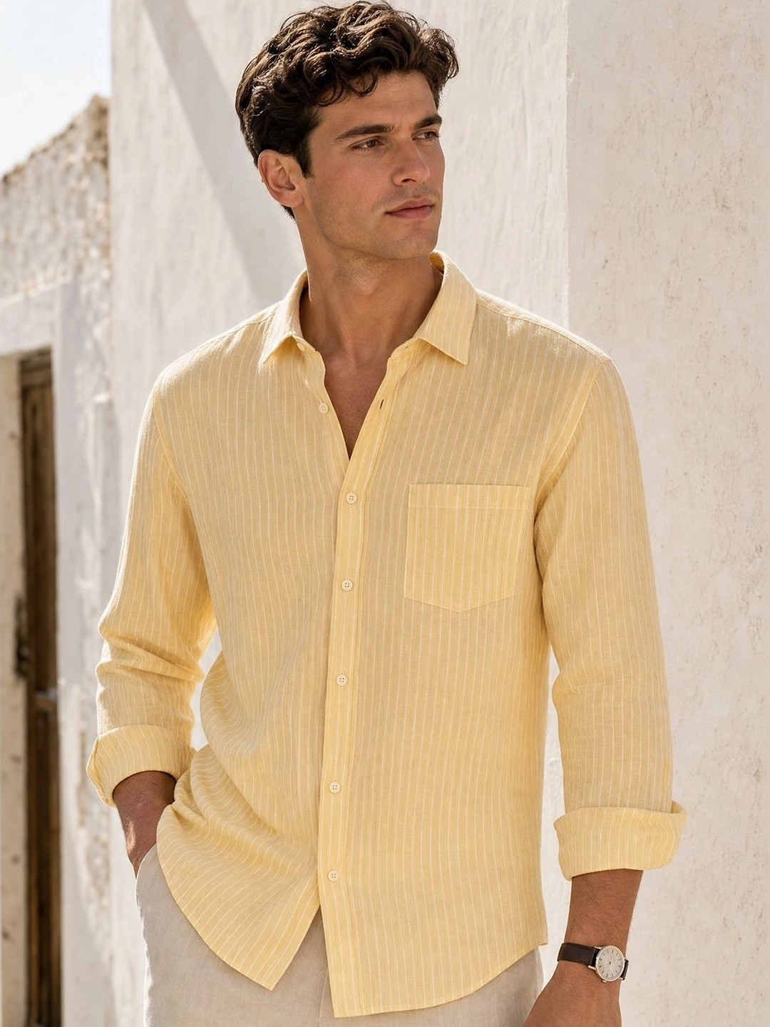 NOBERO Men Striped Casual Shirt