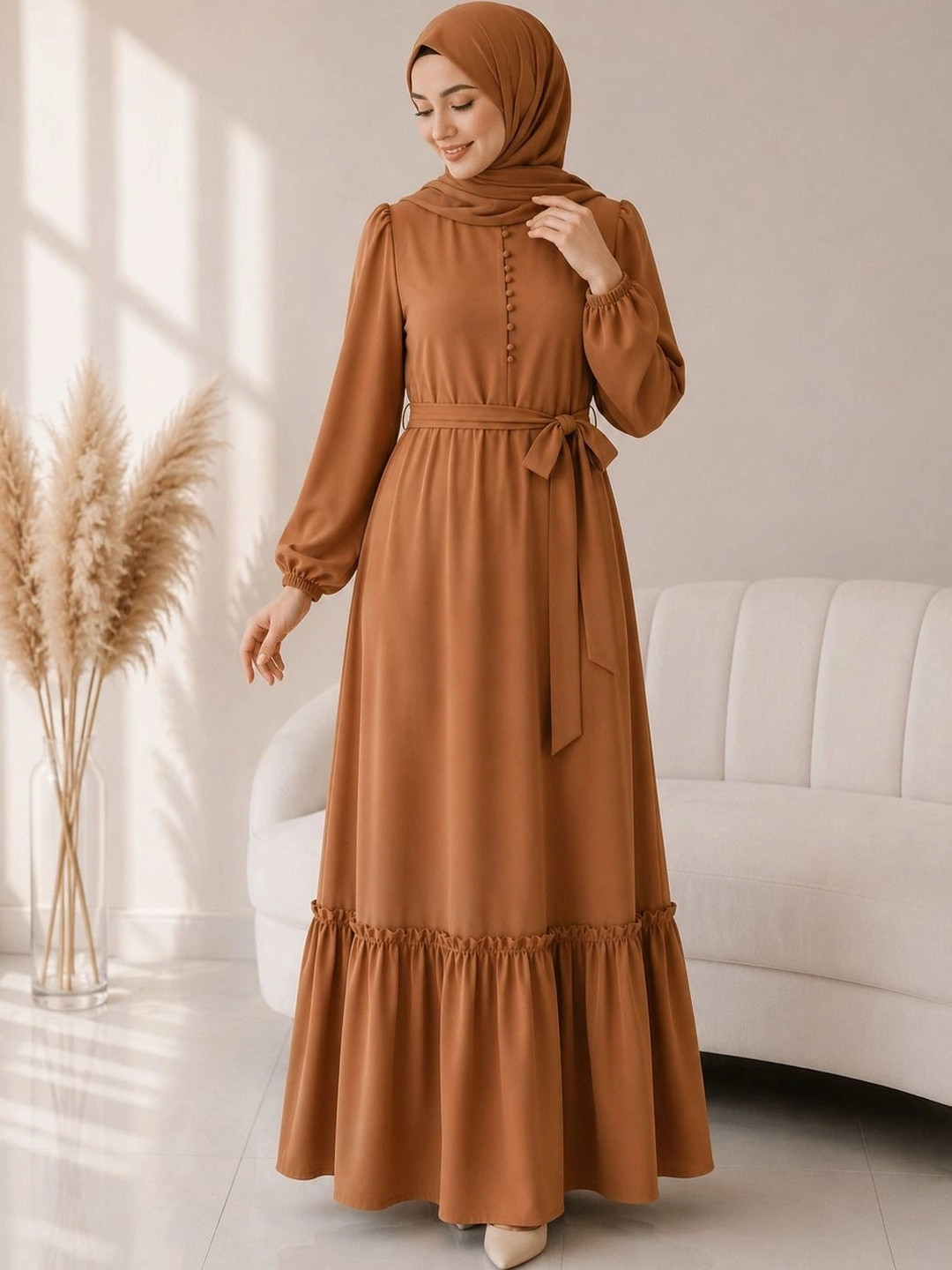 Ovais Abaya Collection Round-Neck Elegant Burqas