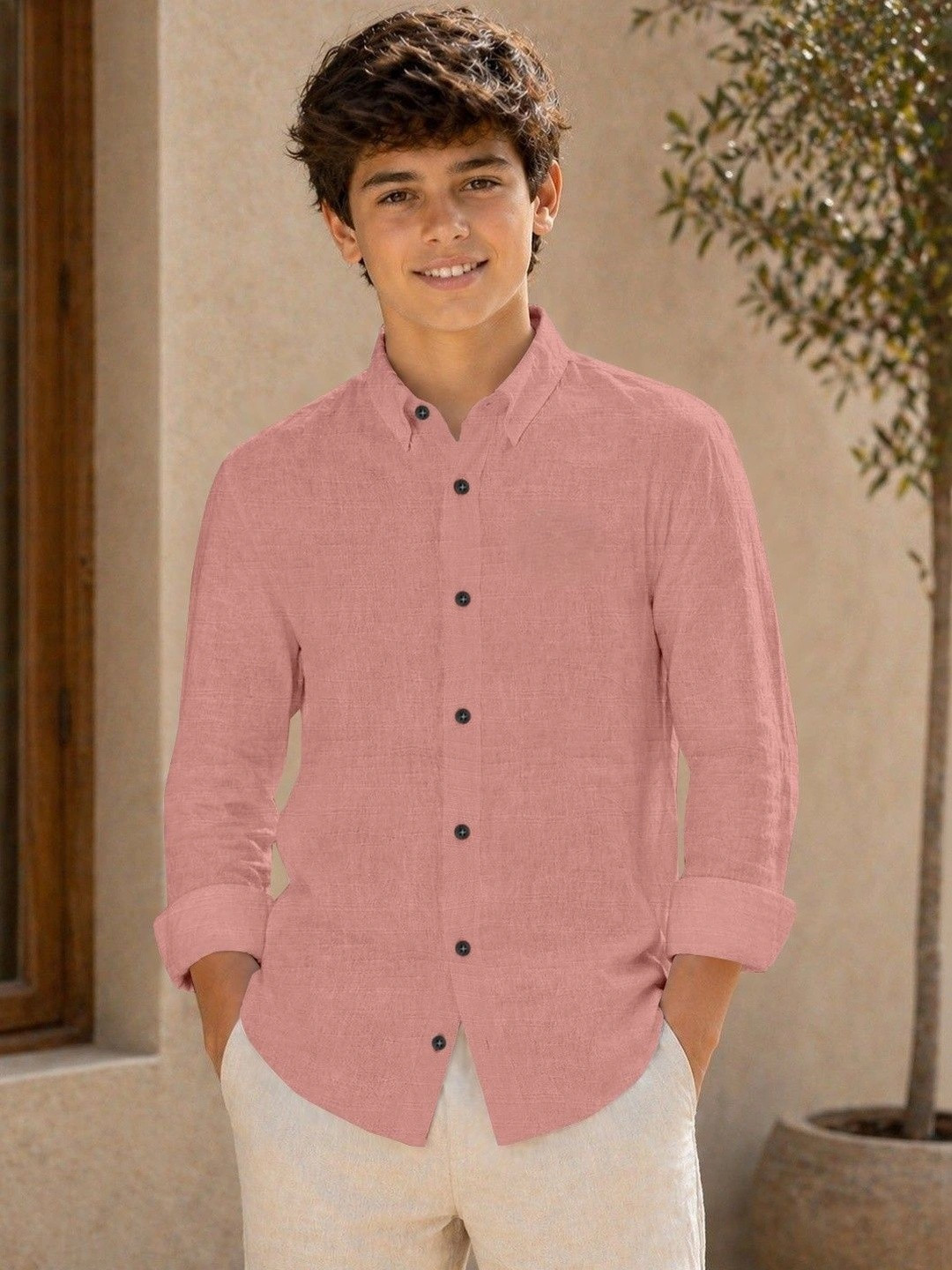MAMERU Boys Standard Casual Shirt