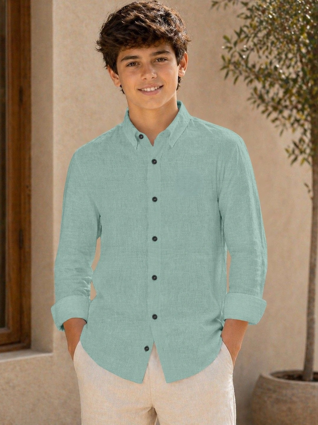 MAMERU Boys Standard Casual Shirt