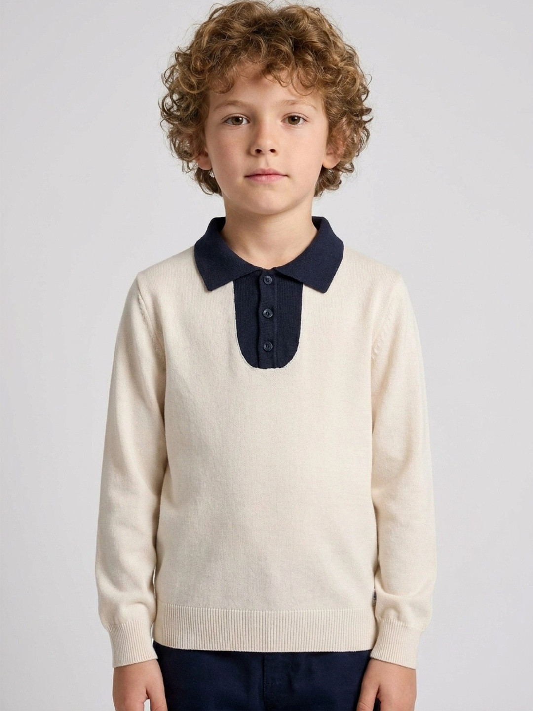 Chuckleberrie French Terry Boys Shirt Collar Pullover Sweatshirt