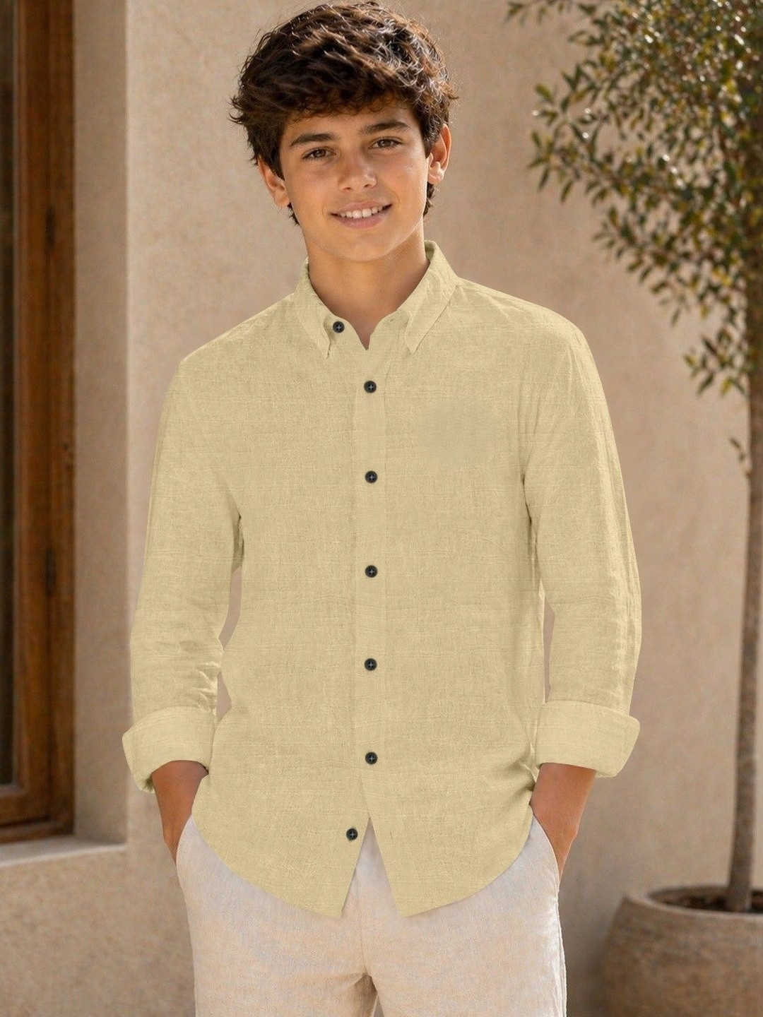 MAMERU Boys Standard Casual Shirt
