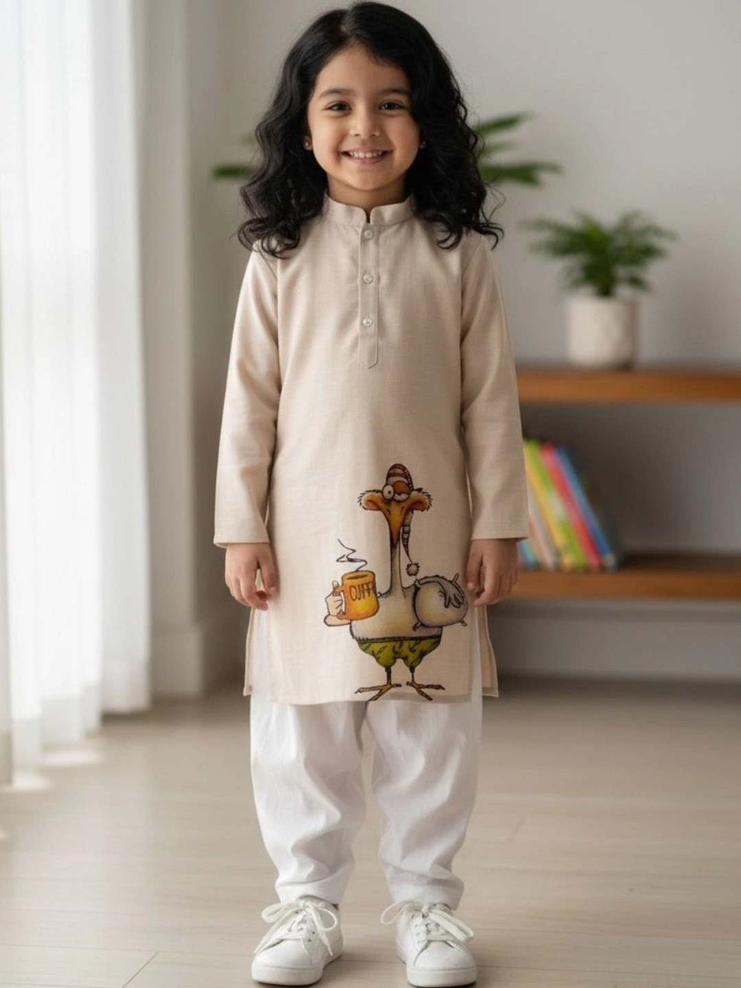 KALINI Girls Printed Regular Pure Cotton Kurta with Patiala