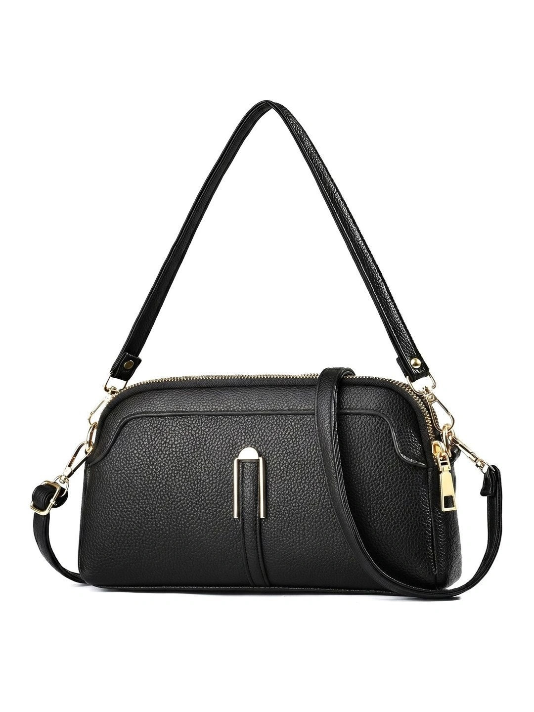 Horse and Hash Textured PU Shoulder Bag